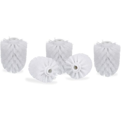 KAL-Tête De Brosse De Toilette, Brosses De Toilette En Vrac Avec Fil 12 Mm, Diamètre De La Tête De Brosse De Rechange, Blanc, 8 X 8 X 9 Cm, Lot De 5