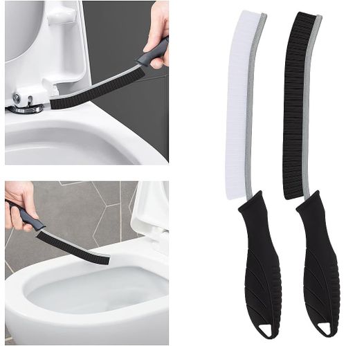 KAL-Brosse De Toilette, 2 Brosses De Nettoyage De Salle De Bain, Brosse De Toilette, Brosse À Cuvette Profonde Avec Trou De Suspension, Outil De Nettoyage Pour Éviers De Cuisine, Baignoires (2, Noir)