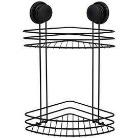 KAL-Étagère D'Angle De Douche Avec Ventouses, En Acier Chromé 31,5 X 31,5 X 40 Cm
