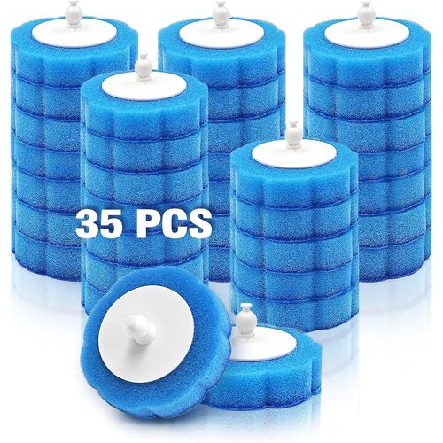 KAL-Recharge 35-Pack Pour Orange Brosse Wc Jetable, Bath Scrub Stick Remplacement Cleaner Pad Pour Lavabo Baignoire Vadrouille Piscine Lavabo (Seulement Pour )
