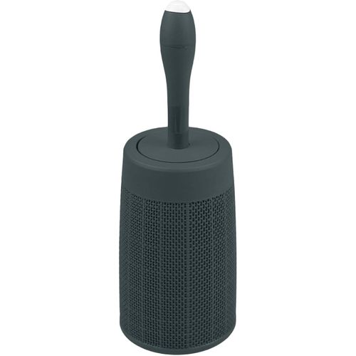 KAL-Brosse Wc Ronde En Plastique Imitation Toile De Jute Avec Système D'Injection De Détergent Interne, Gris Foncé, Taille Unique