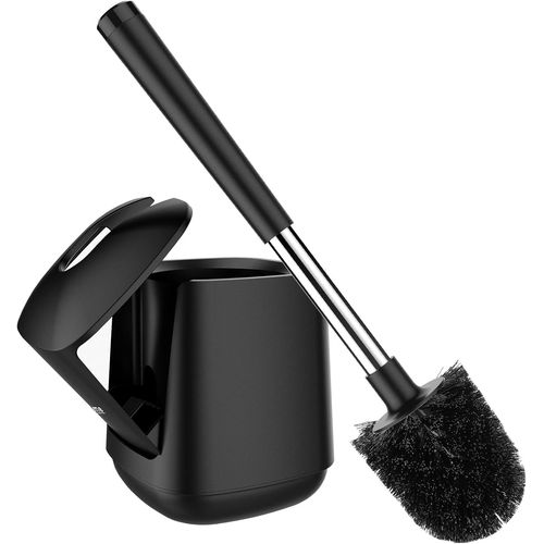 KAL-Brosse De Toilette Automatique Avec Support Pour Cuvette De Toilette Et Support - Brosse De Nettoyage Pour Toilettes - Noir