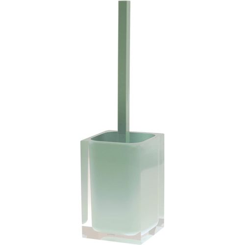 KAL-| Auckland Brosse Wc En Résine Transparente, Couleur Vert Menthe, Dimensions 37,5 X 9,8 X 9,8 Cm Et Poids 0,86 Kg