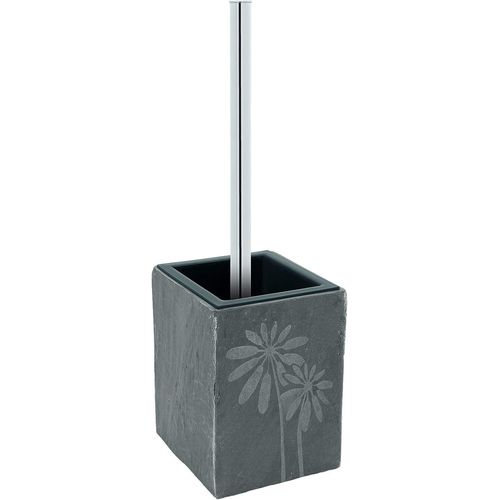 KAL-Ardoise Ensemble Brosse Pour Wc Jura - Véritable Ardoise Naturelle Avec Motif De Fleur - Wc-Brosse Brosse De Toilette
