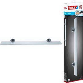 KAL-Smooz Tablette En Verre, Métal Chromé, Arrondi - Étagère De Salle De Bain Murale - Inoxydable - Étanche
