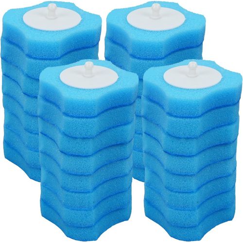 KAL-Lot De 32 Têtes De Rechange Jetables Pour Brosse De Toilette Jetables, Système De Nettoyage De Toilettes, Têtes De Brosse De Toilette Jetables Pour Salle De Bain Et Toilettes