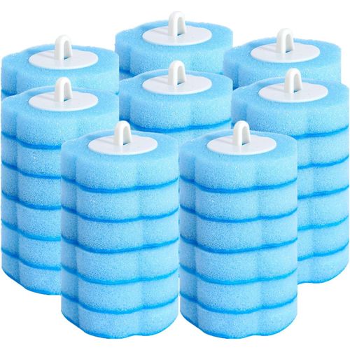 KAL-Lot De 48 Recharges De Têtes De Brosse De Toilette Jetables, Recharges De Baguette De Toilette, Têtes De Rechange Hygiéniques Jetables Pour Un Nettoyage En Profondeur