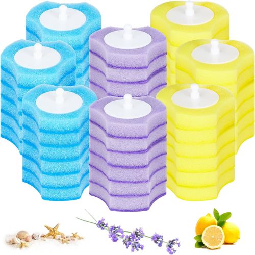 KAL-Lot De 60 Têtes De Brosse De Toilette Jetables, Système De Nettoyage De Toilettes Jetables, Ensemble De Têtes De Brosse De Rechange Jetables Pour Salle De Bain
