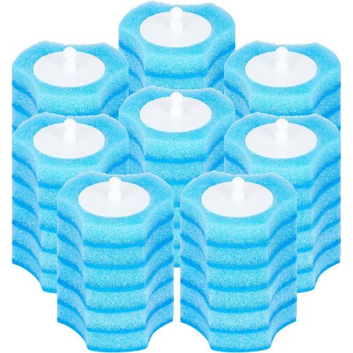 KAL-Lot De 60 Têtes De Brosse De Toilette Jetables, Système De Nettoyage Jetable, Tête De Brosse De Rechange Jetable, Kit De Brosse De Toilette Pour Salle De Bain (Bleu)