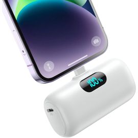 Kal-Mini Batterie Externe Pour Iphone 5000mah, Mise À Niveau 15w Pd 3.0a Charge Rapide, Compact Et Léger Power Bank Écran Lcd Chargeur Portable Compatible Avec Iphone 14/14 Pro Max/13/12/11/X/8/7/6 -
