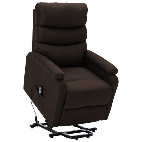 Vidaxl Fauteuil Marron Foncé Tissu
