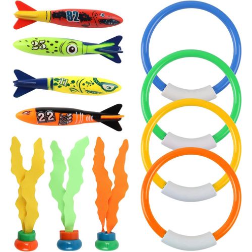 KAL-Jeu De Jouets De Plongée Sous-Marine 11 Pièces, Jouets De Piscine Pour Enfants, Jouets Pour Enfants De 4 À 6 Ans, Jeu De Plongée Sous-Marine, Jouets D'Entraînement Pour La Piscine