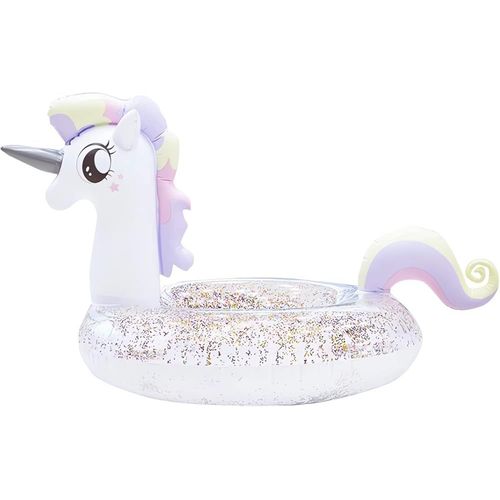 Kal-Bouée Licorne, Licorne Anneau De Natation, Flotteur De Piscine Gonflable Avec Paillettes, Unicorn Pour Adultes Et Enfants Bouée D'été Eau Jouet