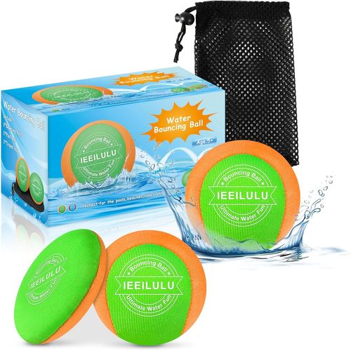 Kal-Boule D'eau Rebondissante, 3pcs Water Bouncing Ball, Jeux D'eau Exterieur Pour Adultes Enfants, Balles En Lycra Doux À Séchage Rapide, Jouet Pour Piscine Plage (Bleu)