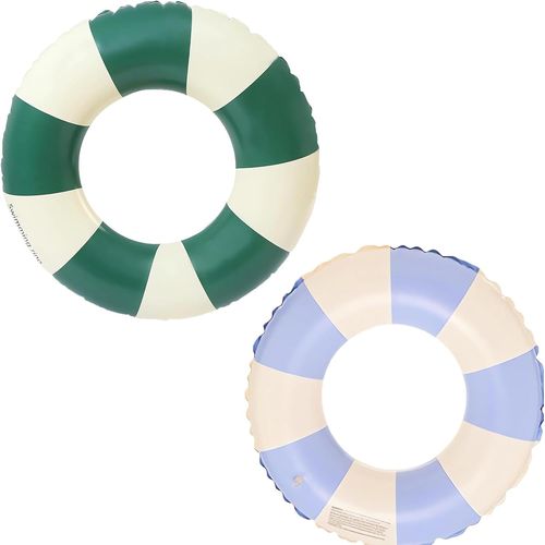 KAL-Bague De Natation Flottante,Bouée De Natation Gonflable,Bouée Gonflable Rétro Rayée En Pvc Bouée Piscine, Décoration Pour Fête De Piscine Plage Partie Jeux Vacances