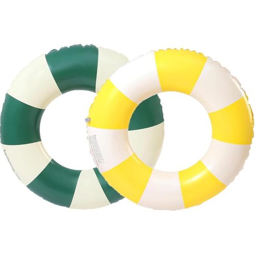 KAL-Bague De Natation Flottante,Bouée De Natation Gonflable,Bouée Gonflable Rétro Rayée En Pvc Bouée Piscine, Décoration Pour Fête De Piscine Plage Partie Jeux Vacances