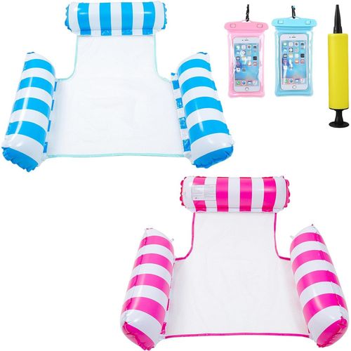 Kal-Matelas Gonflables Pour Piscine,Hamac Gonflable Piscine,Hamac De Piscine,Bouées Et Matelas Gonflables,Lit Flottant Gonflable,Jouets À Eau Adaptés À L'été,Avec Sac Étanche Et Pompe À Air¿2pcs¿