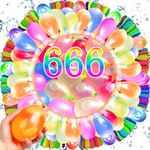 KAL-666Pcs Bombe A Eau Ballon, Ballons D'Eau Enfant, Colorés Ballons, Bombes À Eau À Fermeture Automatique, Ballons D'Eau Pour Fete En Plein Air, Bataille D'Eau, Piscine Jouet Pour Enfants