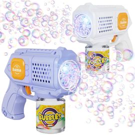 Kal-Cadeau De Pâques 2 Bubble Machine Panacare Pistolet Automatique De Bulle D`Enfants 4000 Bulles Par Minute Avec La Lumière De Nuit De Led