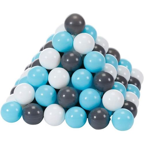 KAL-56764 Lot De 100 Balles/Crème/Gris/Bleu Clair Ø 6 Cm