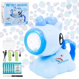 Kal-Pistolets À Bulles De Savon, Licorne Machine À Bulles Rechargeabilité Avec 80ml Solution Et 20x 10ml Concentré À Bulles, Bubble Automatique Jouet Pour Enfants, Fête Mariage (Bleu)