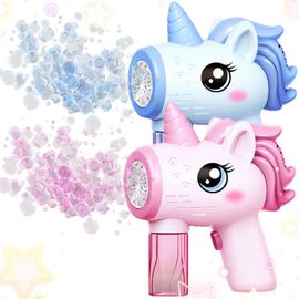 Kal-Licorne Machine À Bulles De Savon, 2 Pièces Licorne Jouet A Bulles Machine, Automatique Bubble Machine, Pour Mariage, Jardin