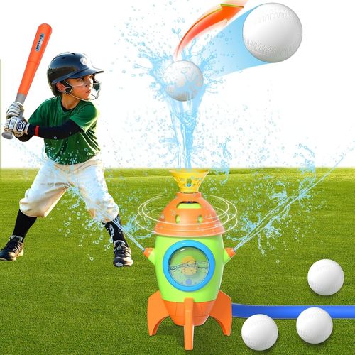KAL-Jeux D'Eau Exterieur Pour Enfant, 2 En 1 Arroseurs De Jouets & Jeu De Baseball, Jouet Arroseur D'Été Pour Enfants, Jardin Enfant Jouet D'Extérieur Pour 3-12 Ans Garçons Filles Cadeau (Fusée)