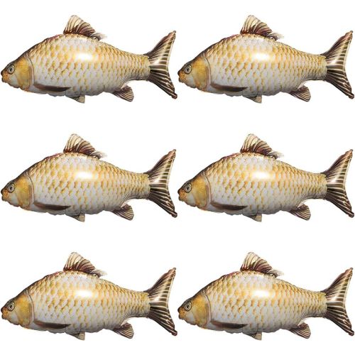 KAL-Ensemble De 6 Pièces, Ballons De Poisson, Carpe Gonflable, Poissons Gonflables, Animaux Gonflables, Animaux De Piscine Gonflables, Jouets Gonflables De Poisson, Cadeaux Pour Pêcheurs