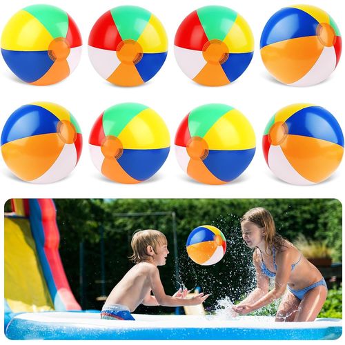 Kal-8 Pièces Ballons De Plage, Ballon Gonflable Piscine, Ballon De Plage Gonflable Pour Enfants Adultes Ballon Piscine Pour Fête De Piscine Pour Enfants Activités D'été En Plein Air Fête À La Plage