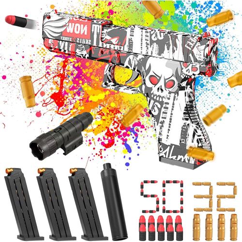 Kal-Pistolet Jouet Aigle Du Désert Avec Cartouches D'espace, Munitions À Explosion, Balle En Mousse Et Cible Pour Nerf