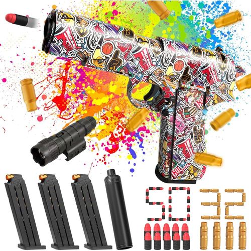 Kal-Pistolet Jouet Aigle Du Désert Avec Cartouches De Place, Munitions, Balle En Mousse Et Cible Pour Nerf