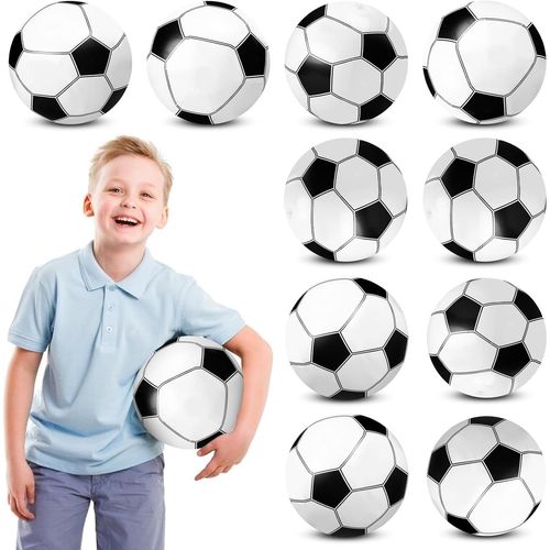 KAL-10 Pièces Ballon De Plage Gonflable, Coloré Ballon Piscine Pour Enfants Adultes Jeux Piscine En Plein Air Fête À La Plage (Football Gonflable)