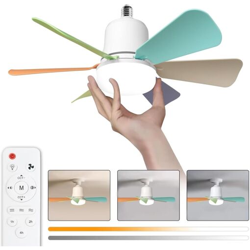 Ventilateur plafond avec lumiere, 30W Lampe Ventilateur Plafond ave...