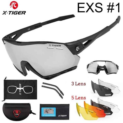 Lunettes De Soleil Polarisées Pour Hommes Et Femmes,Cyclisme,Vtt,Protection,Sport,Pêche,5 Lentilles,X-Tiger - Type Colors 01-Photochromic-3lens