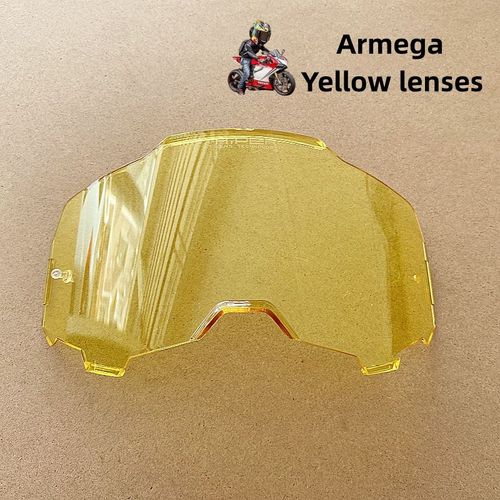Lunettes De Moto Lentilles De Lunettes De Remplacement,5 Couleurs,Miroir Hiper,Lentille De Lunettes De Sécurité Pour Moto Dirt Bike Motocross Cyclisme - Type Yellow Lenses