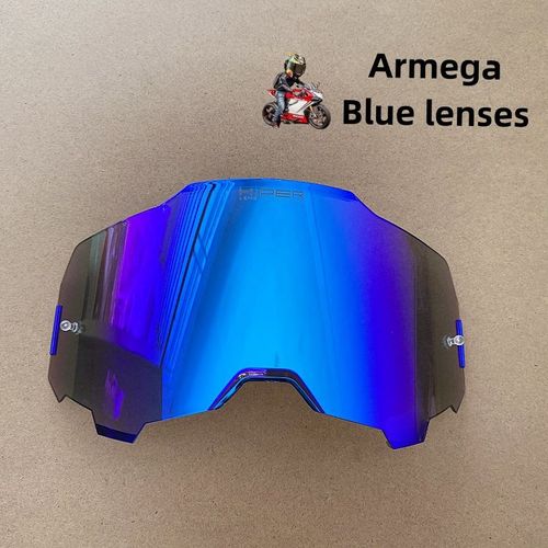 Lunettes De Moto Lentilles De Lunettes De Remplacement,5 Couleurs,Miroir Hiper,Lentille De Lunettes De Sécurité Pour Moto Dirt Bike Motocross Cyclisme - Type Blue Lenses