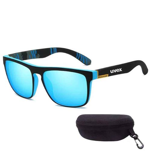 Lunettes De Soleil Polarisées Pour Hommes,Film Coloré,Sport,Peinture Élastique,Monture Pc - Type Blue-With Box