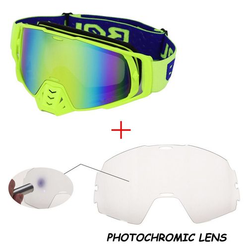 Lunettes De Motocross Photochromiques Uv400 Mx Lunettes Atv Hors Route Dirt Bike Lunettes De Course Anti-Poussière Lunettes Anti-Vent Casques Lunettes - Type Photochromic-Multi #D