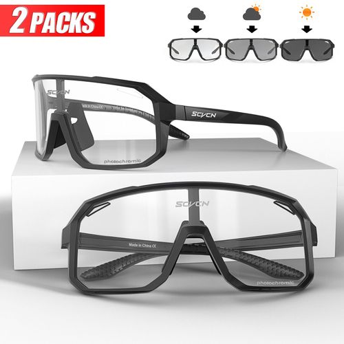Lunettes De Soleil De Cyclisme Photochromiques Pour Hommes Et Femmes,Lunettes De Sport Vtt,Lunettes De Vélo De Montagne,2 Paquets - Type Dz-S62-Ph-0101 #B