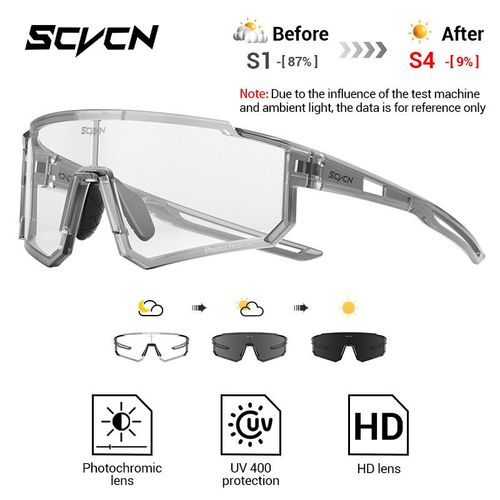 Scvcn Lunettes De Soleil Photochromiques Sports De Plein Air Vélo Cyclisme Lunettes Homme Vtt Escalade Lunettes Femmes Conduite Vélo Lunettes - Type Dz-S1412-Ph-12-1lens #B