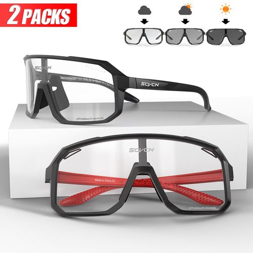 Lunettes De Soleil De Cyclisme Photochromiques Pour Hommes Et Femmes,Lunettes De Sport Vtt,Lunettes De Vélo De Montagne,2 Paquets - Type Dz-S62-Ph-0108 #B