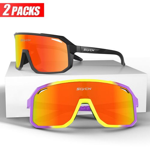 Scvcn 2 Paquets Lunettes De Soleil De Cyclisme Sports De Plein Air Course Lunettes De Conduite Uv400 Route Vtt Lunettes De Vélo Hommes Femmes Lunettes #G