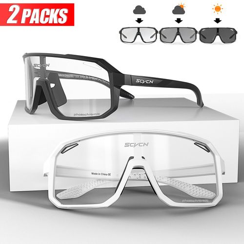 Lunettes De Soleil De Cyclisme Photochromiques Pour Hommes Et Femmes,Lunettes De Sport Vtt,Lunettes De Vélo De Montagne,2 Paquets - Type Dz-S62-Ph-0105 #B