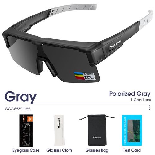 West Biking-Lunettes De Soleil Polarisées Photochromiques Pour Hommes,Montures De Myopie,Lunettes De Vélo De Route,Lunettes De Soleil De Cyclisme,Lunettes De Soleil Uv400,Ex - Type Polarized Gray A