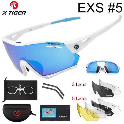 Lunettes De Soleil Polarisées Pour Hommes Et Femmes,Cyclisme,Vtt,Protection,Sport,Pêche,5 Lentilles,X-Tiger - Type [Colors 05]-3 Lens