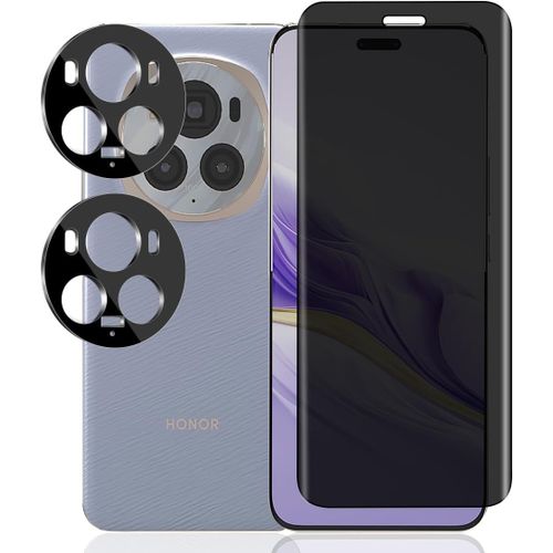 Kal-Verre Trempé Anti Espion Pour Honor Magic 6 Pro, 1 Pièces Privacy Film Et 2 Pièces Protecteur Caméra Arrière, Sans Bulles 9h Dureté Anti-Spy Protection Écran Pour Honor Magic 6 Pro
