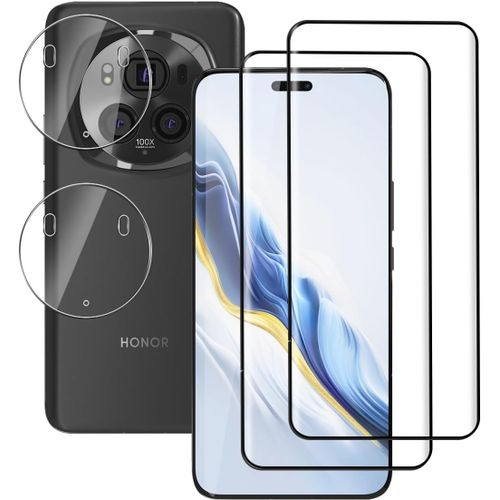 Kal-Verre Trempé Compatible Avec Honor Magic 6 Pro Protection Écran 2 Pièces Et 2 Pièces Caméra Arrière Protecteur, 9h Dureté Anti Rayures Hd Protecteur D'écran Pour Honor Magic 6 Pro