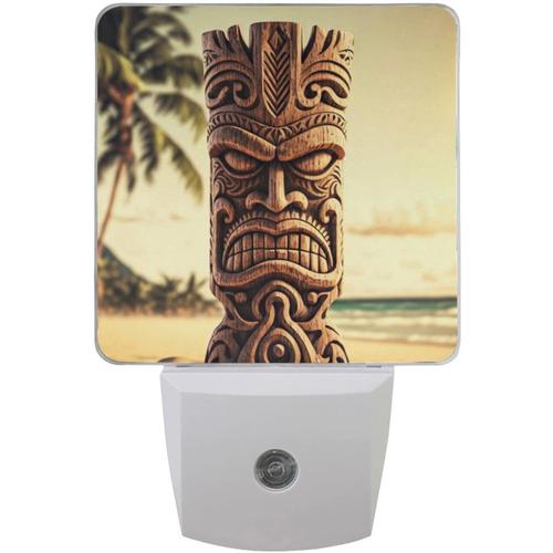 Veilleuse (Wood Tiki) Capteur Automatique Du Crépuscule À L'aube Lampe De Sommeil Led Économie D'énergie