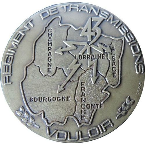 43° Régiment Des Transmissions Médaille De Table Bronze
