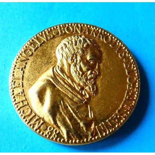 Médaille Michelangelo Buonarotti Bronze Doré